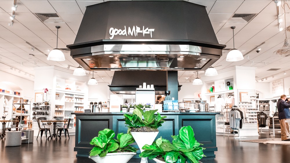 The interior of the goodMrkt store in Fort Wayne, Ind., with its café.