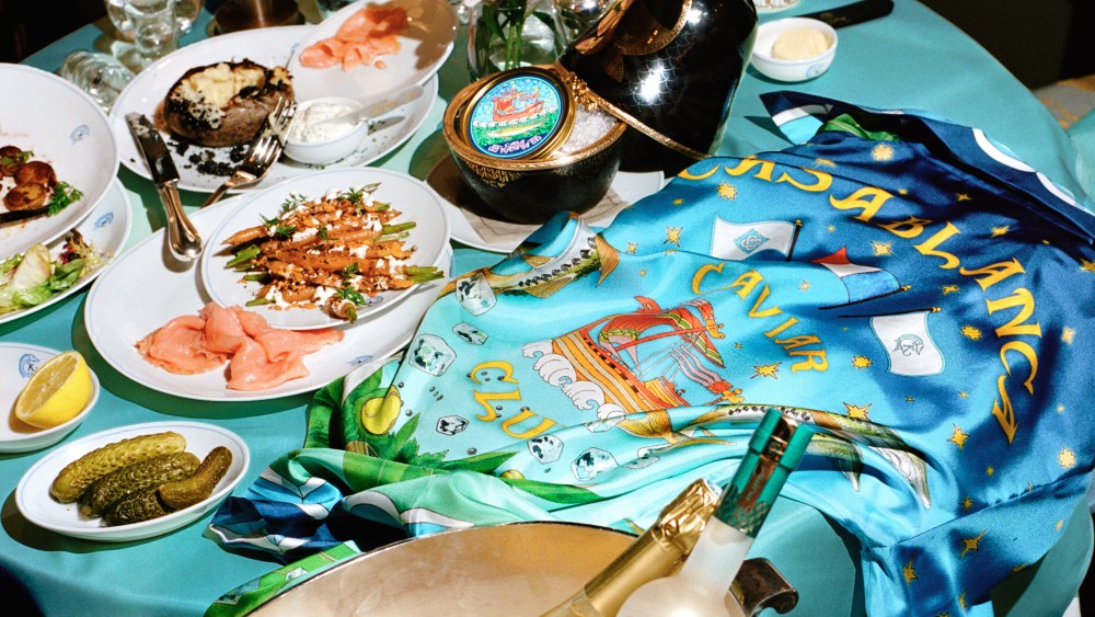 Caviar Kaspia has teamed with Casablanca on a capsule collection launching March 2.