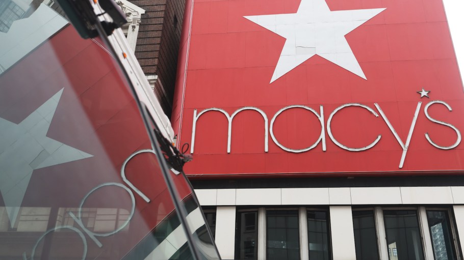 The Macy's company signage is seen at the Herald Square store in New York City.