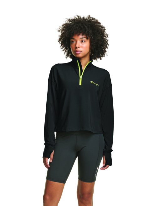 Woman wearing champion top
