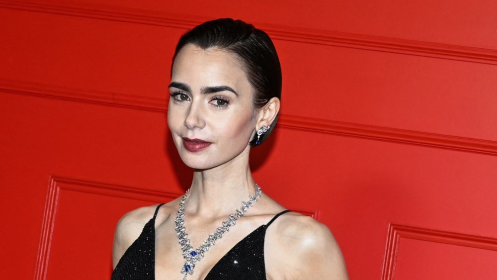 Lily Collins at the "Emily in Paris" premiere.