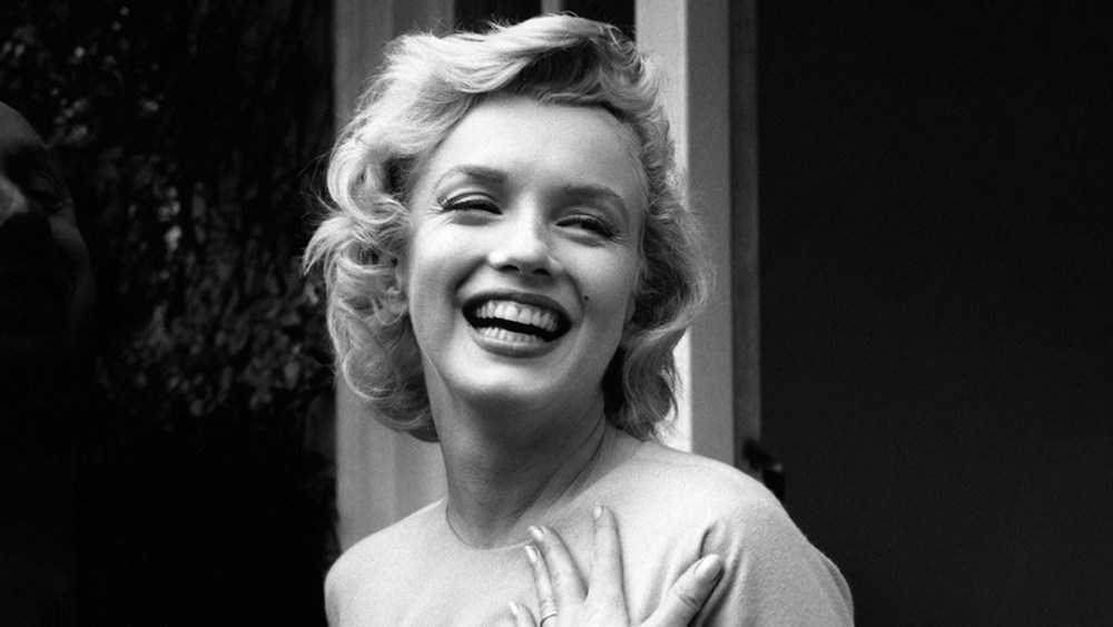 American actress Marilyn Monroe (1926 - 1962) outside her home at Englefield Green in Surrey, England, 1956.