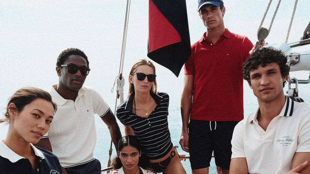 Tommy Hilfiger looks on a boat.